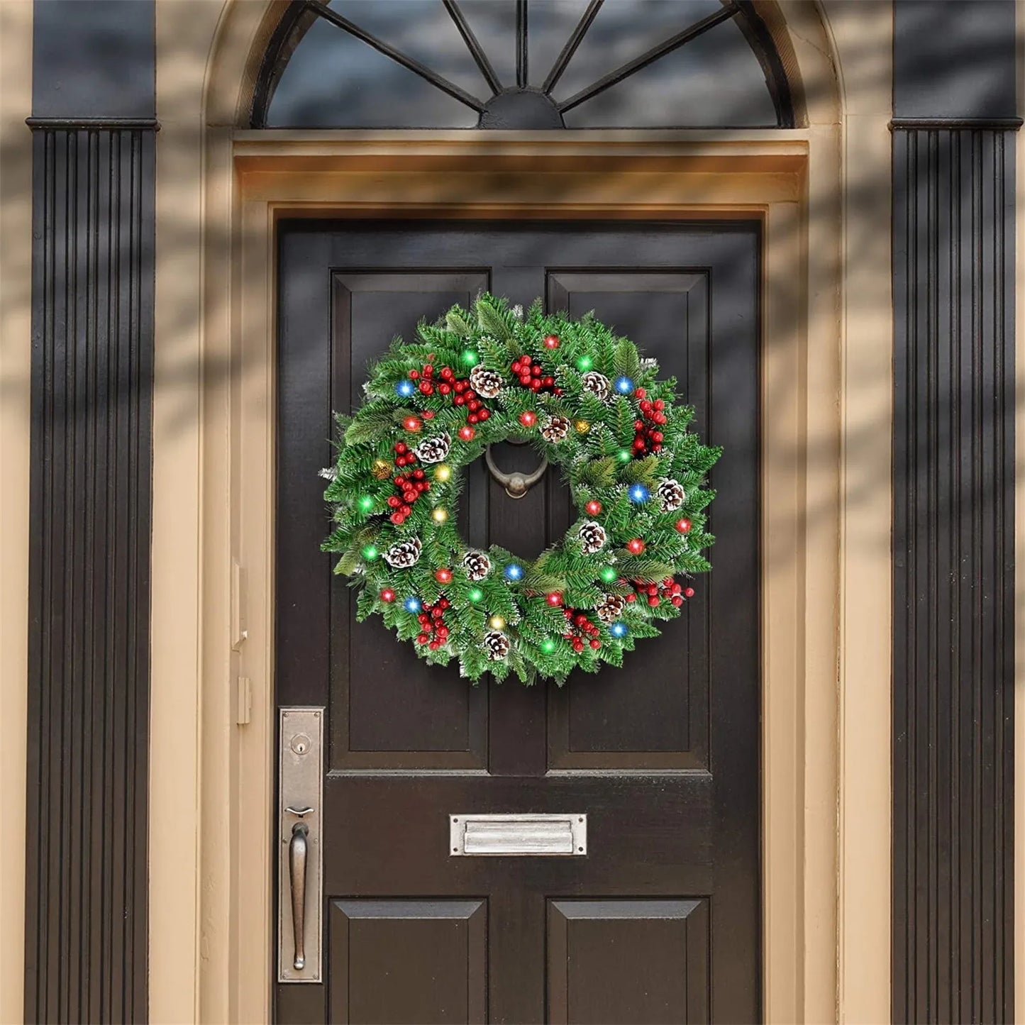 Pre-Lit Christmas Wreath with LED Lights