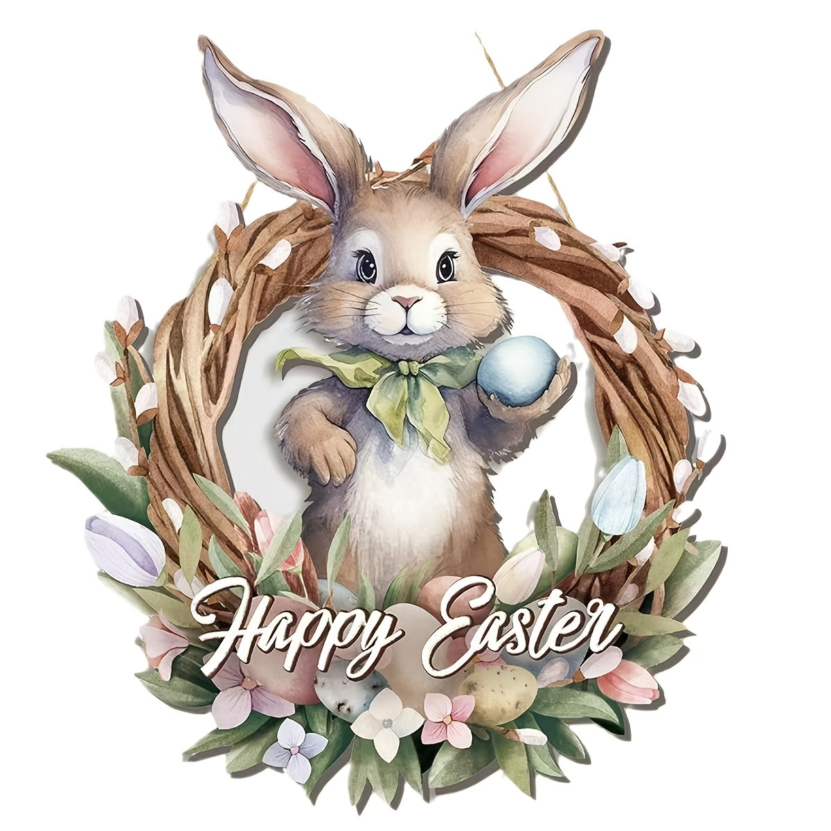 Easter Bunny Wreath Door Hanger for Holiday Decor