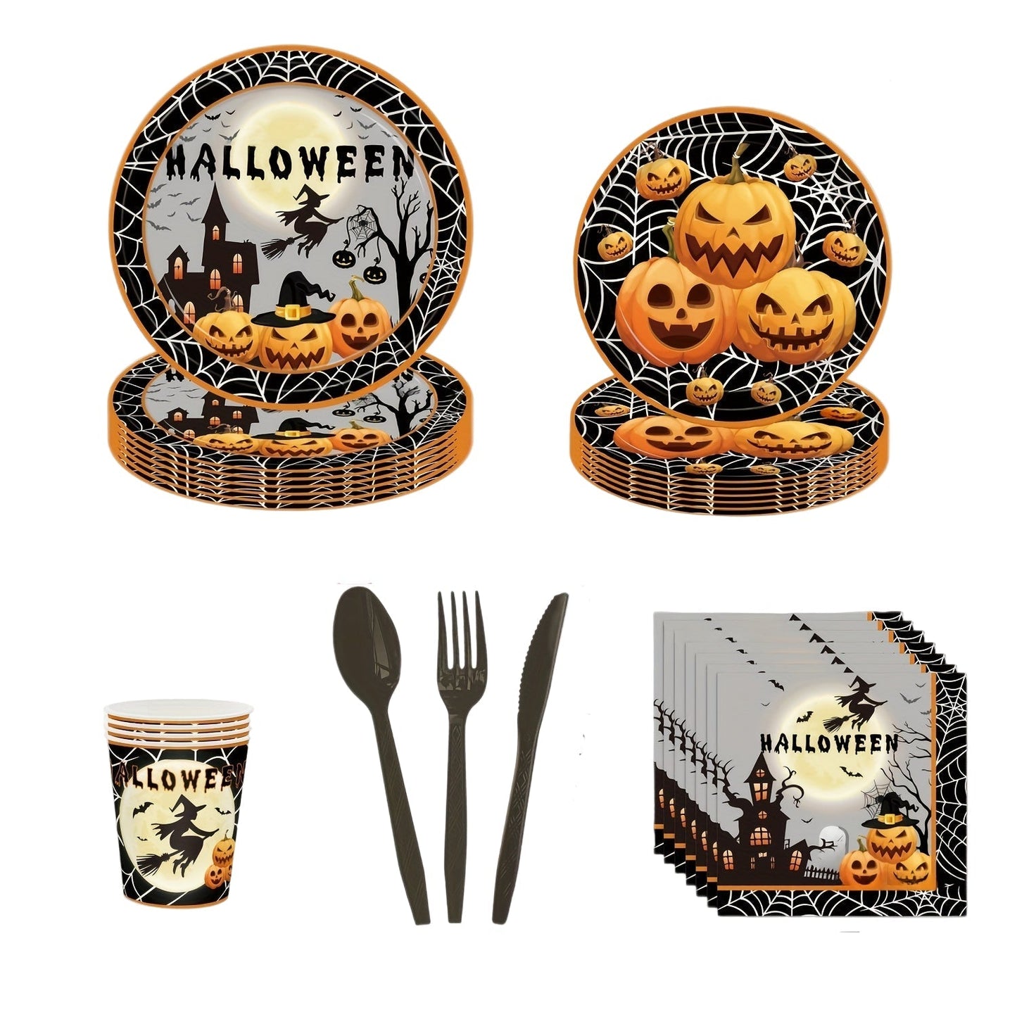 Halloween Party Dinnerware Set (140pcs)
