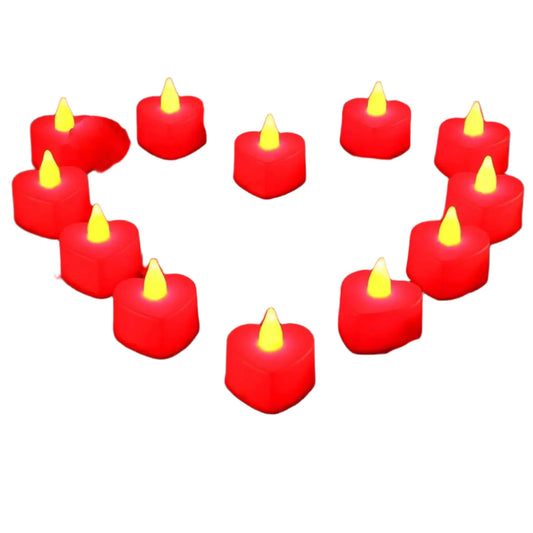 24pcs Heart LED Flameless Tealight Candles