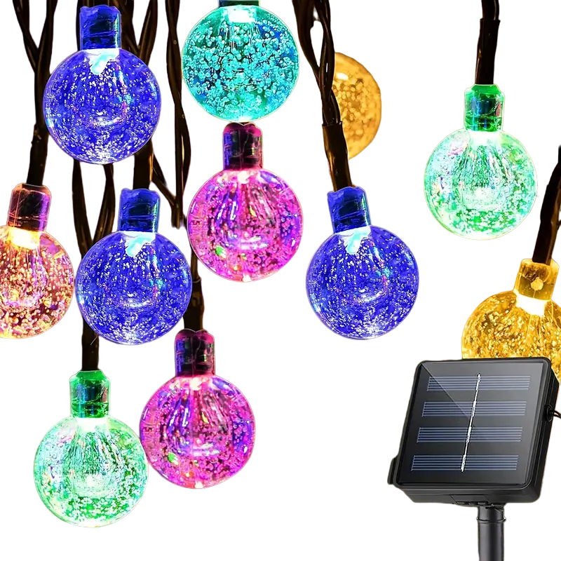 Multicolor LED Solar Crystal Bubble Ball String Lights