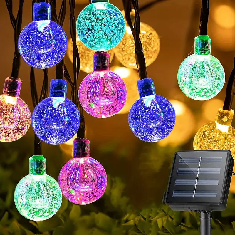 Multicolor LED Solar Crystal Bubble Ball String Lights