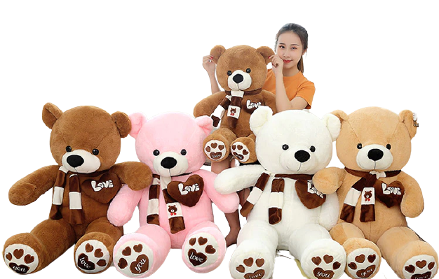Huge 100cm Khaki Giant Teddy Bear Toys Stuffed Animals Soft Plush Cotton Scarf Bear Hold Pillow Doll
