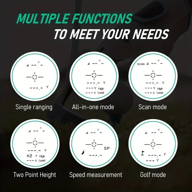 Golf Hunting Laser Rangefinder with Slope Compensation - Black