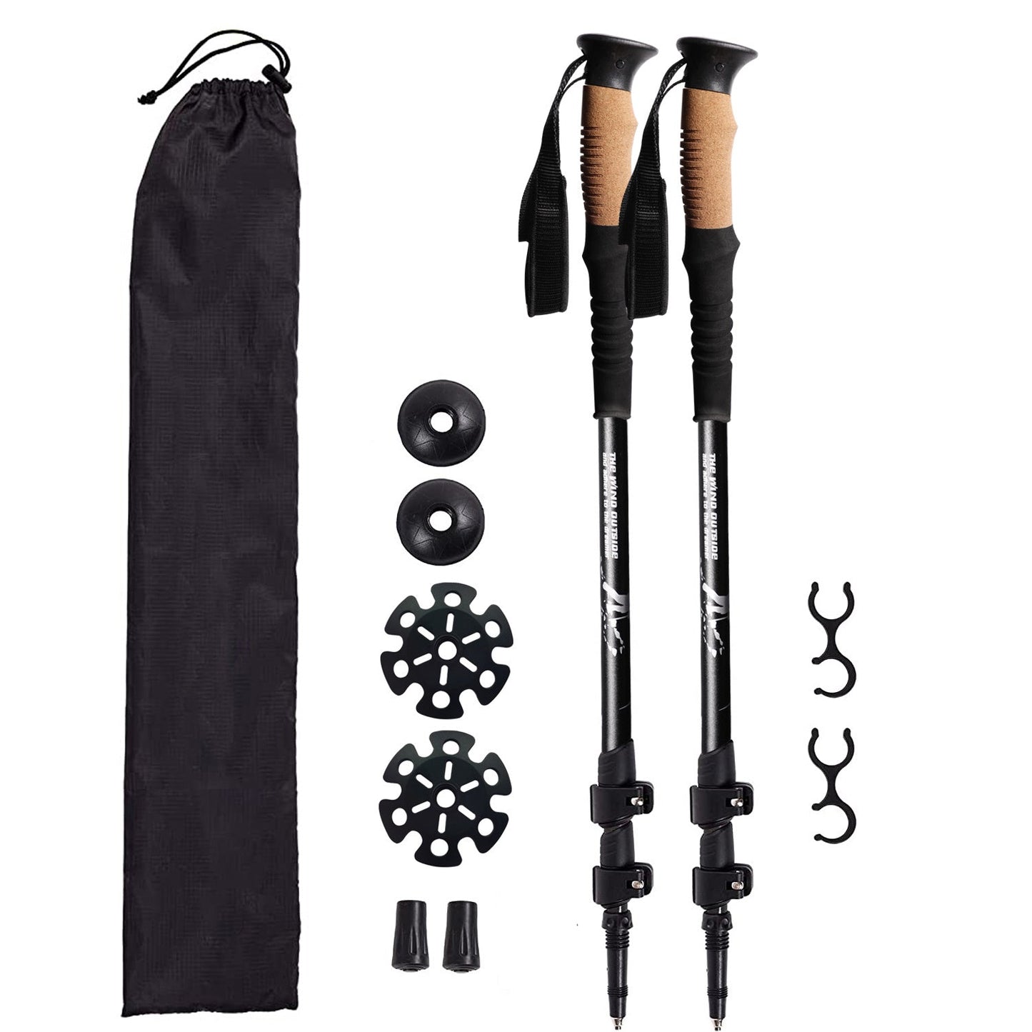 Aluminum Telescopic Trekking Poles Set for Outdoor Adventures
