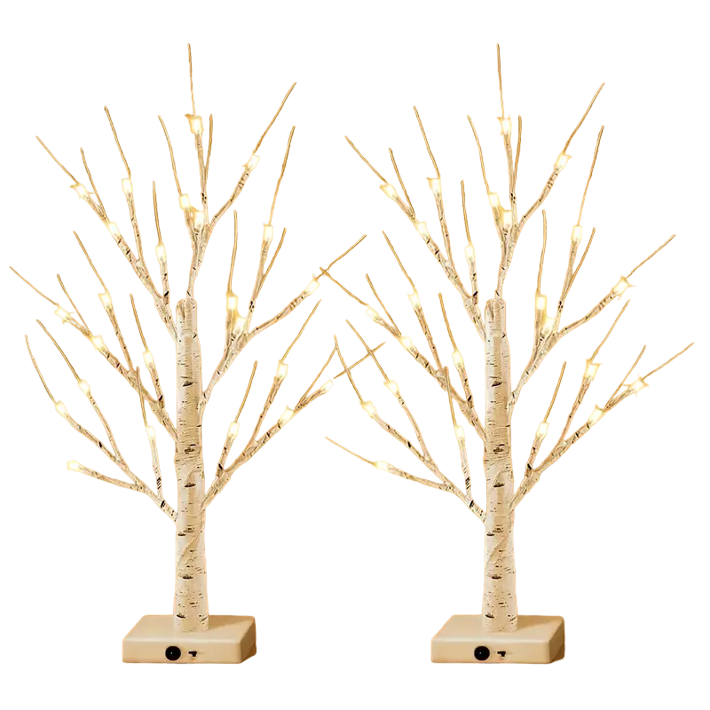 24LT 60.96cm Lighted Birch Tree - Warm White Christmas Lights