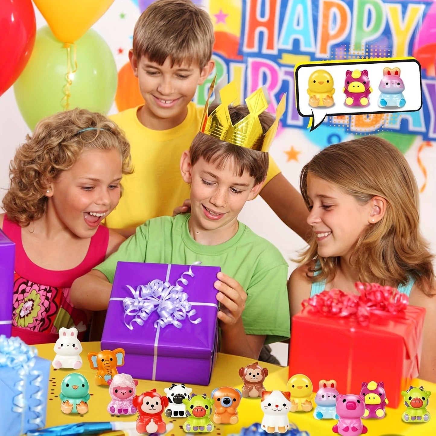 Set of 24 Pre-Filled Easter Eggs with Squishy Toys