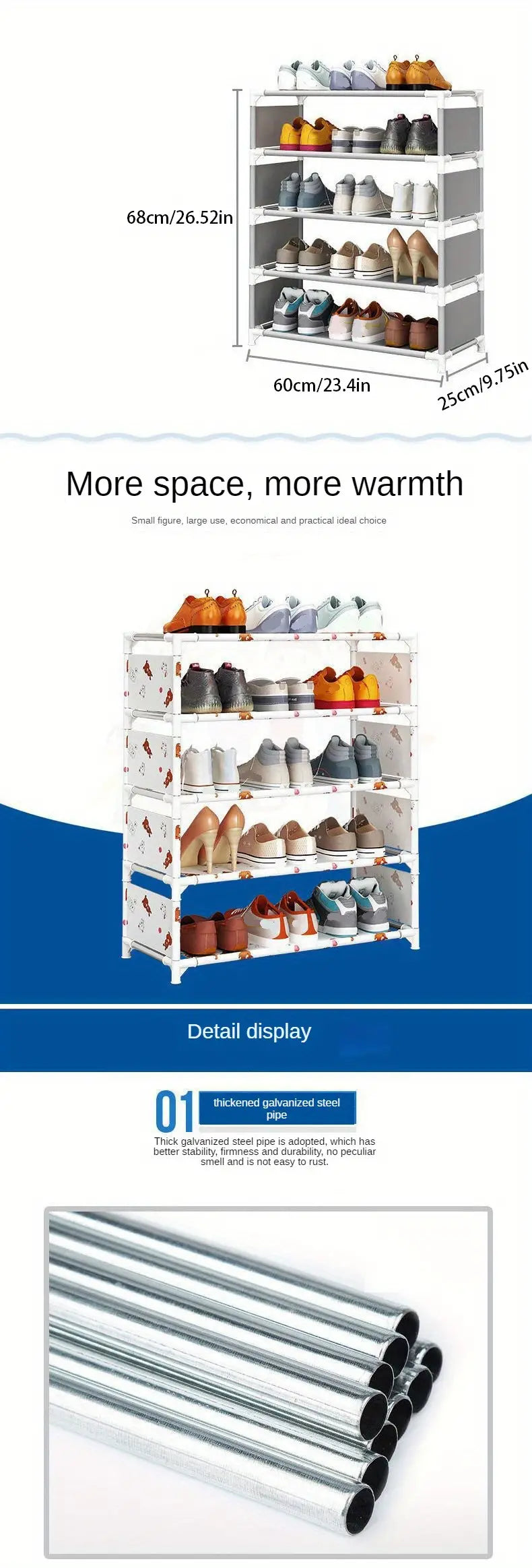 Keep your footwear in check with this multi-layer plastic storage shoe rack