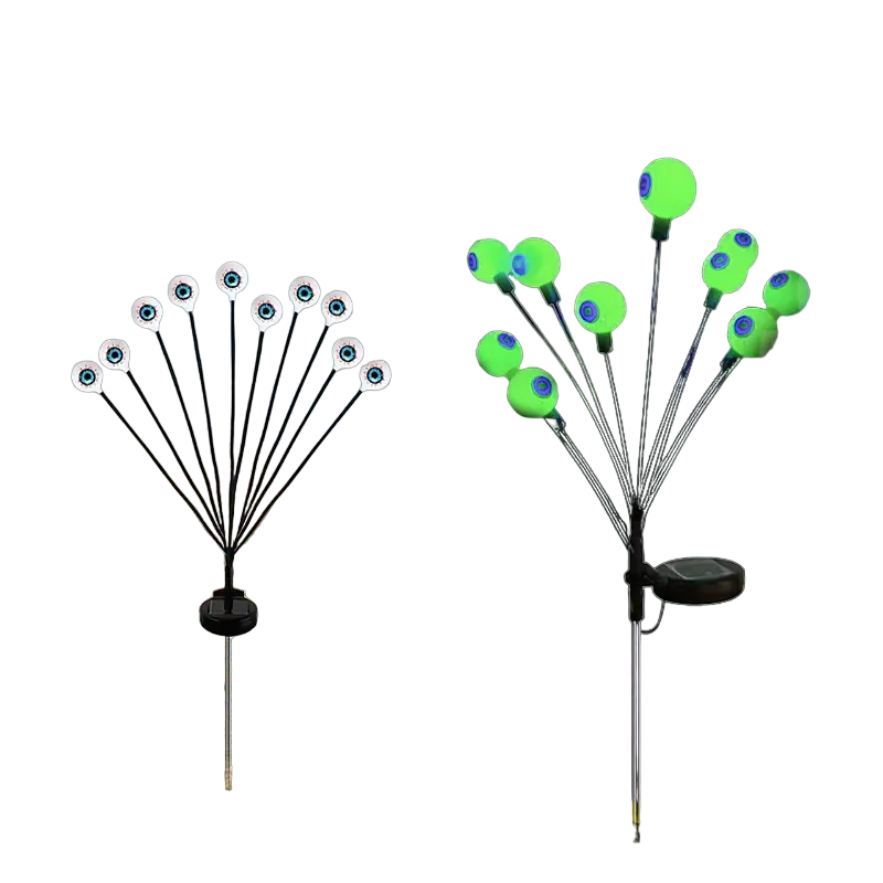 Spooky Solar Gaze: Haunting Halloween Eyeball Stake Lights