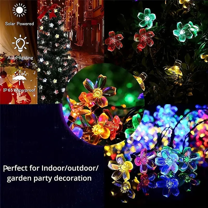 Decorative Solar Flower Lights - Illuminate Your Outdoor Space with 30 Fairy Cherry Flowers