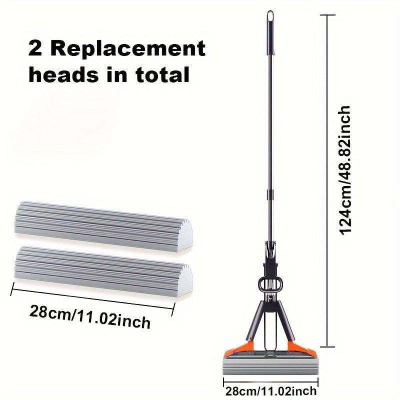 Sponge Mop Super Absorbent with 2 Mop Heads