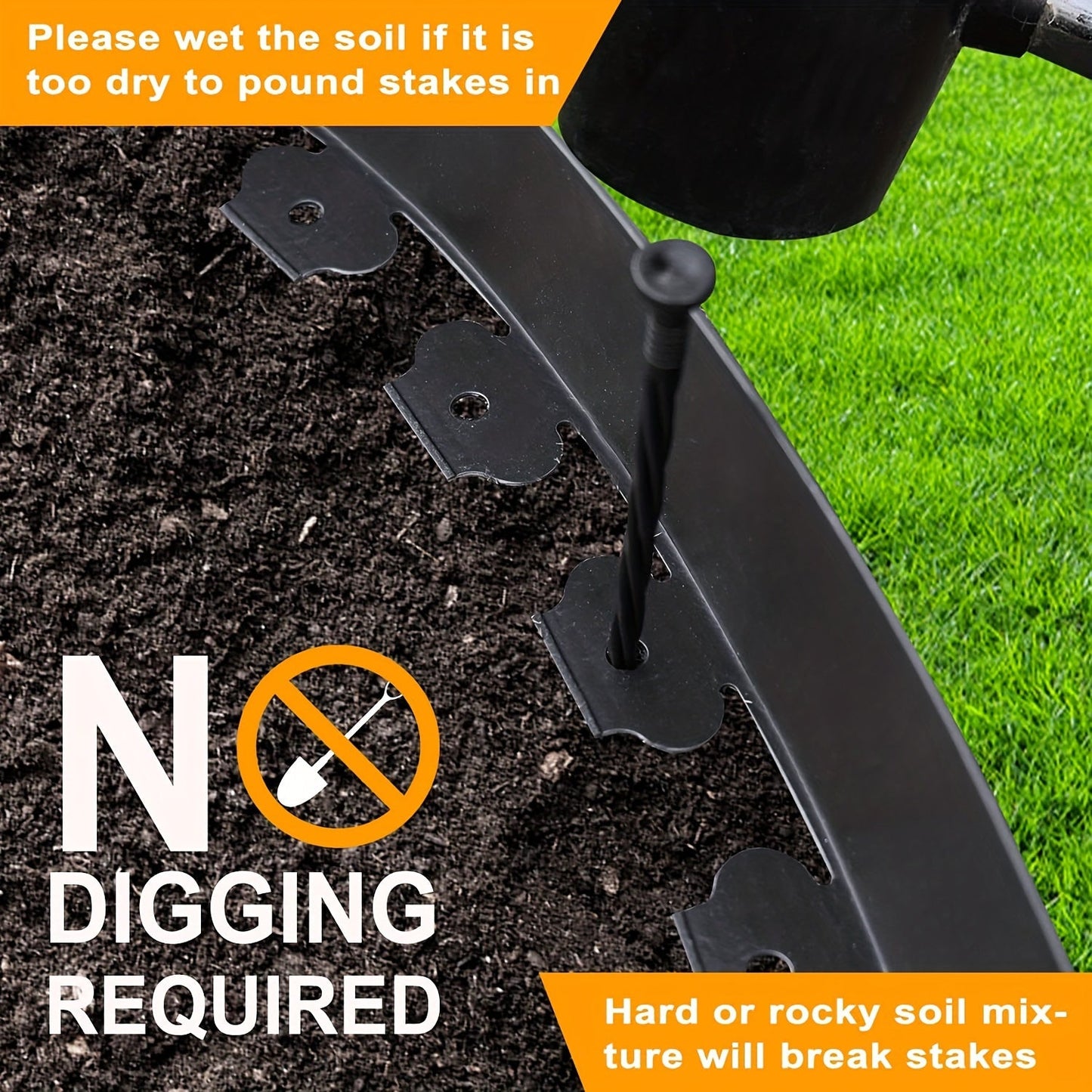 Garden Edging Kit with Nails Black