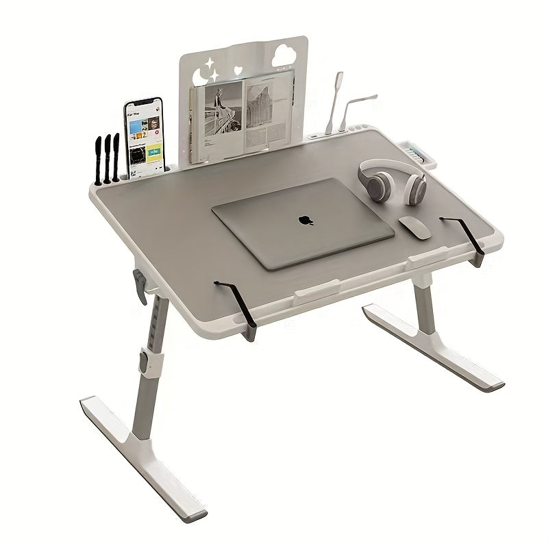 Adjustable Height Foldable Desk with Phone Slot