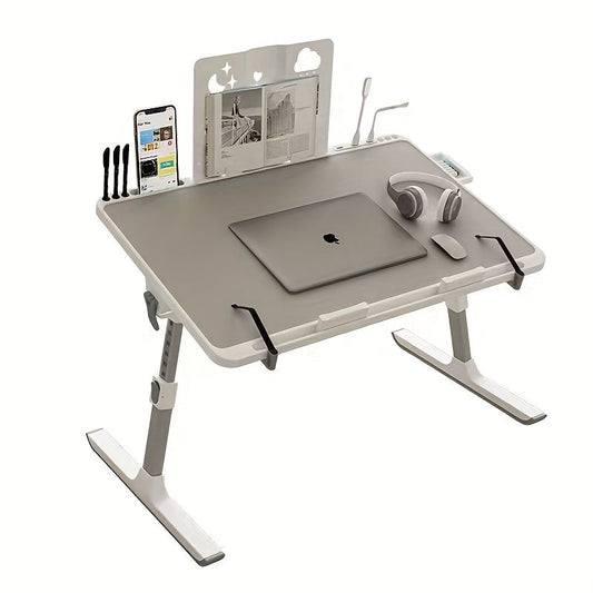 Adjustable Height Foldable Desk with Phone Slot