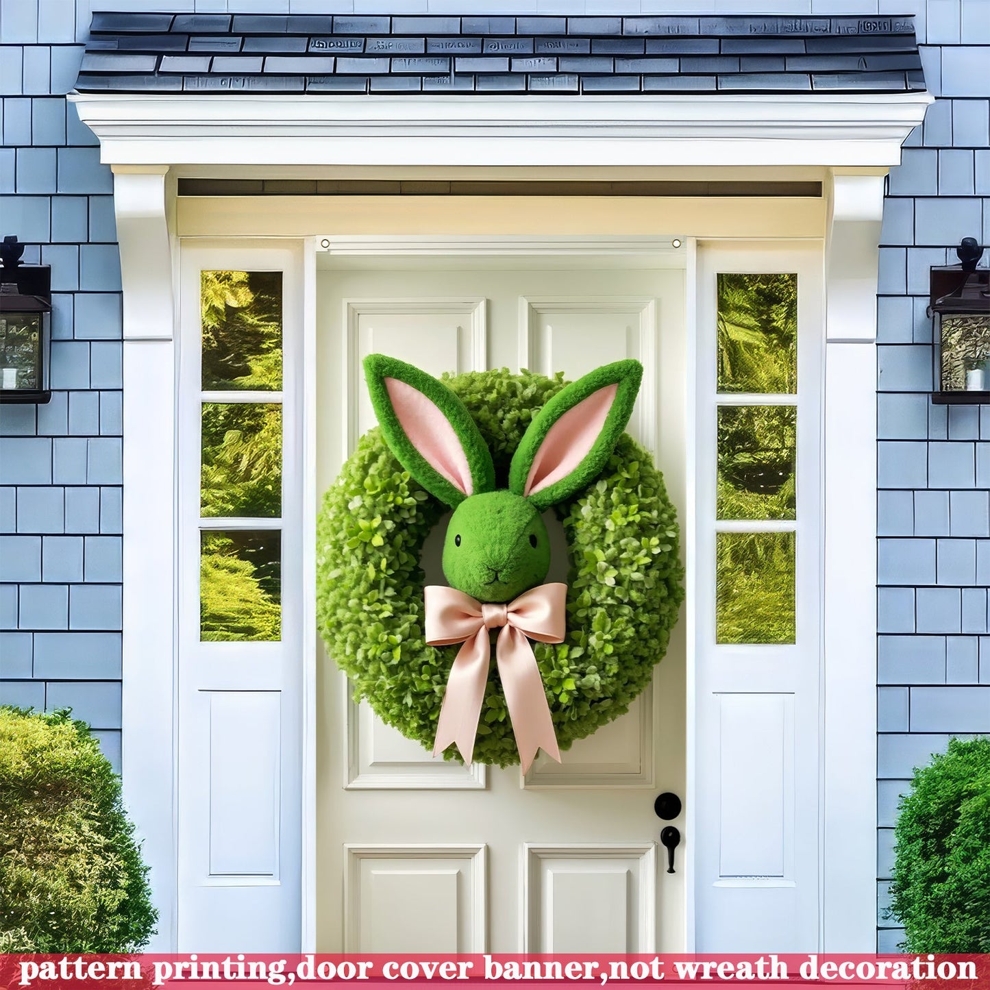 Easter Bunny Wreath Hanging Banner for Farmhouse Decor