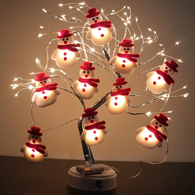 Charming LED Snowman String Lights for Festive Christmas Decor - Set of 10 Lights (5.4ft/1.65m)