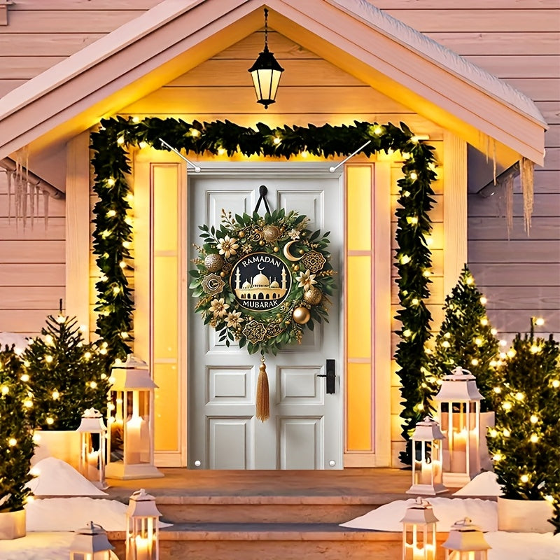 Ramadan Door Banner with Crescent Mosque Design