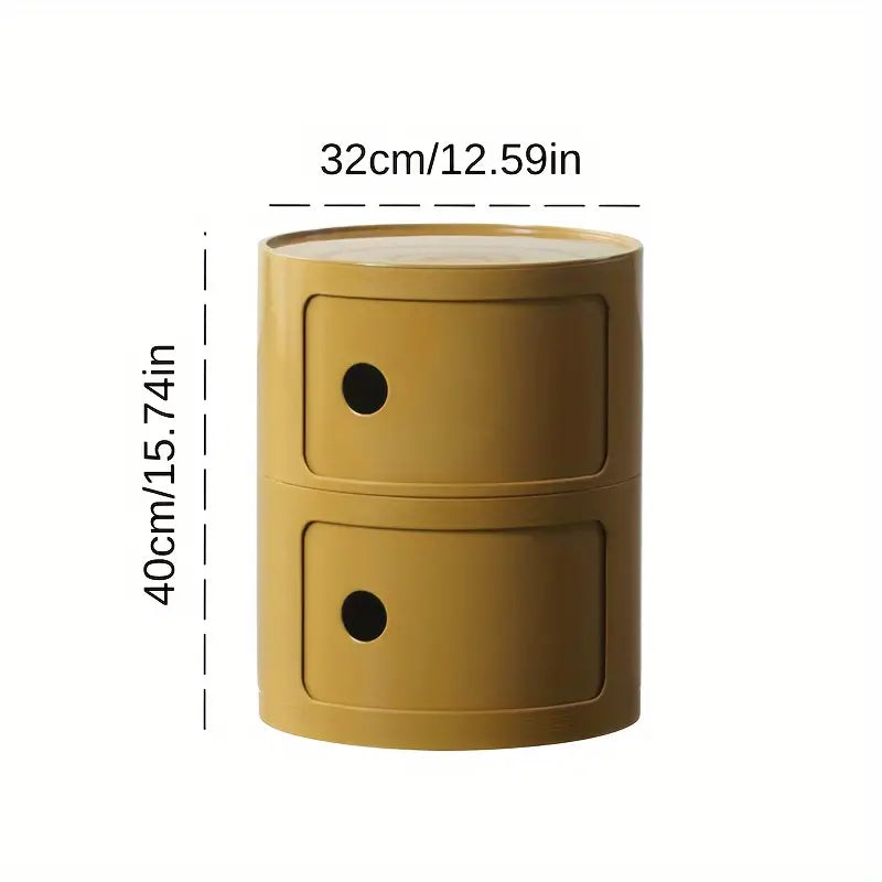 Ginger-Colored Round Bedside Table