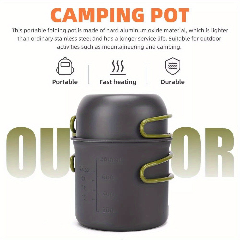 Camping Cookware Set with Foldable Pot & Skillet