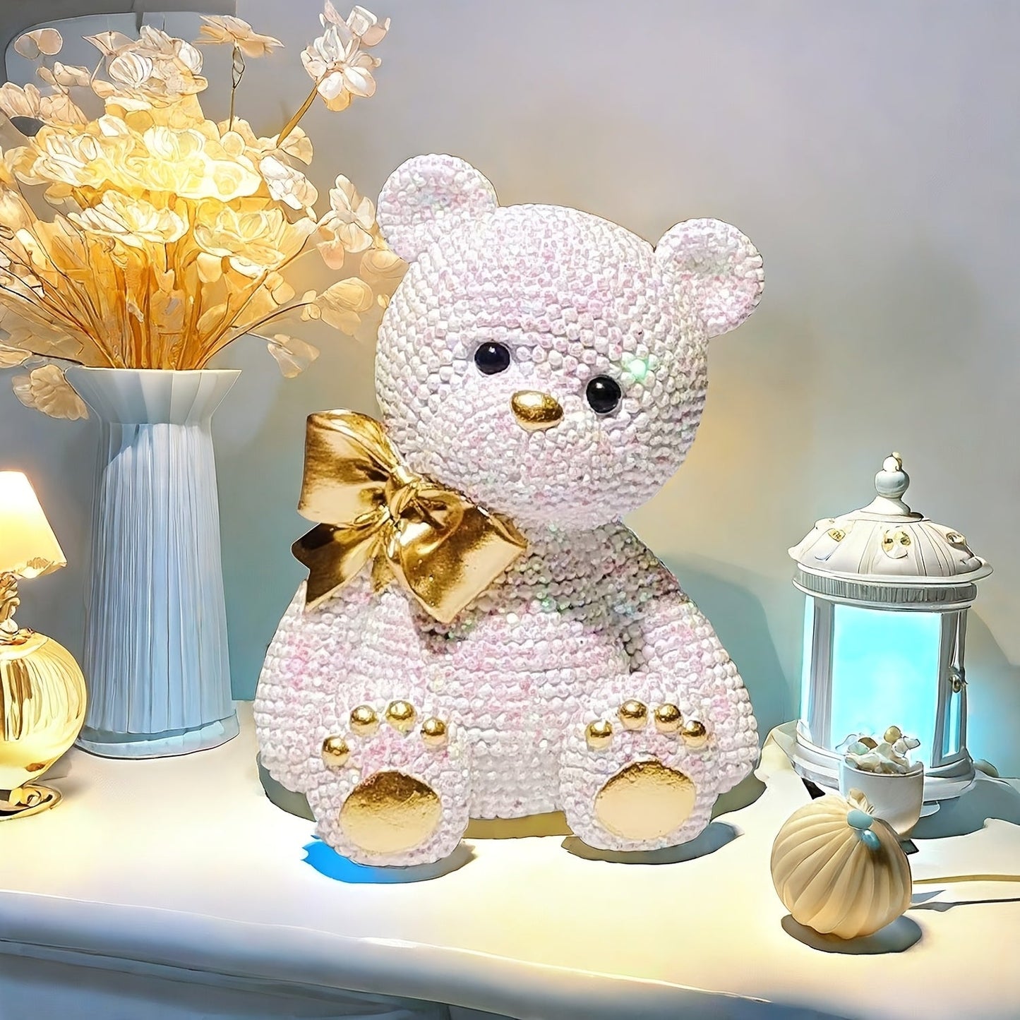 Cute Resin Bear Statue for Room Decor