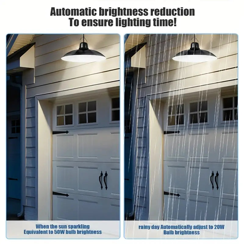 Double Head Solar Hanging Light Motion Sensor - LED Pendant Lamp with Remote Control