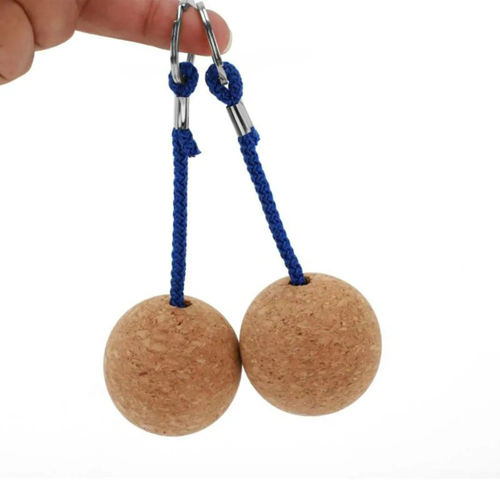 Floating Cork Ball Keychain - 2Pcs