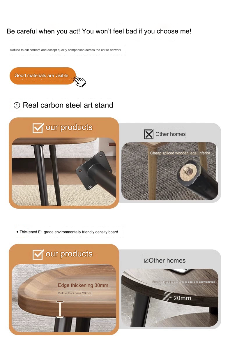 Nordic Walnut Double-Layer Coffee Table