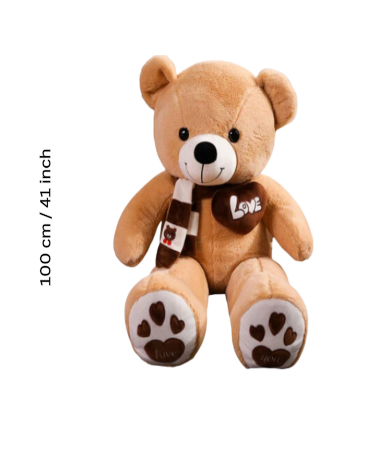 Huge 100cm Khaki Giant Teddy Bear Toys Stuffed Animals Soft Plush Cotton Scarf Bear Hold Pillow Doll