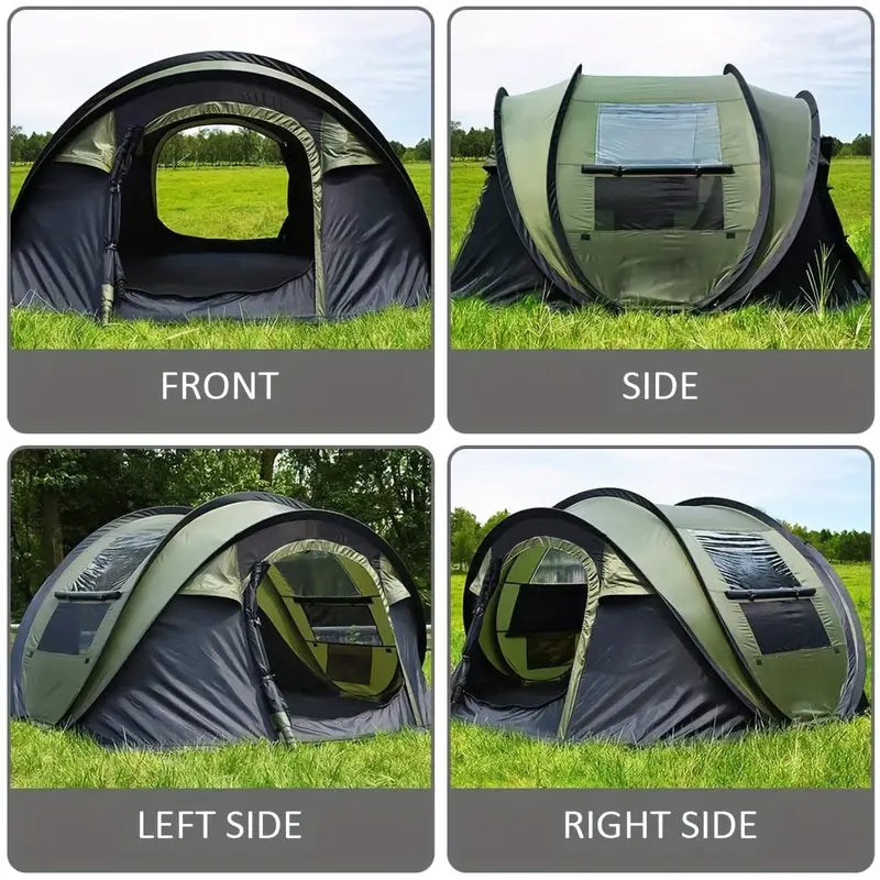 3-4 Person Instant Setup Camping Tent - Quick & Easy Automatic Pop-Up Design