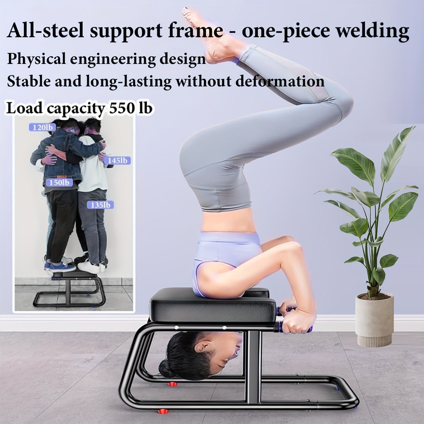 Upward Yoga Stool with Handrests Iron Frame