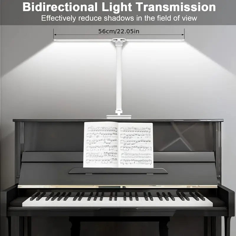 Adjustable Folding Desk Lamp for Home Office - Modern Double-Arm LED Banker Lamp, White