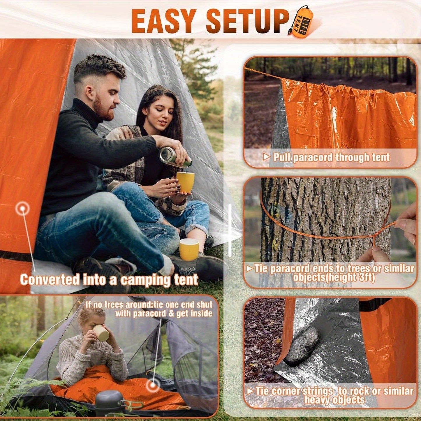 Survival Tent Kit for Outdoor Camping