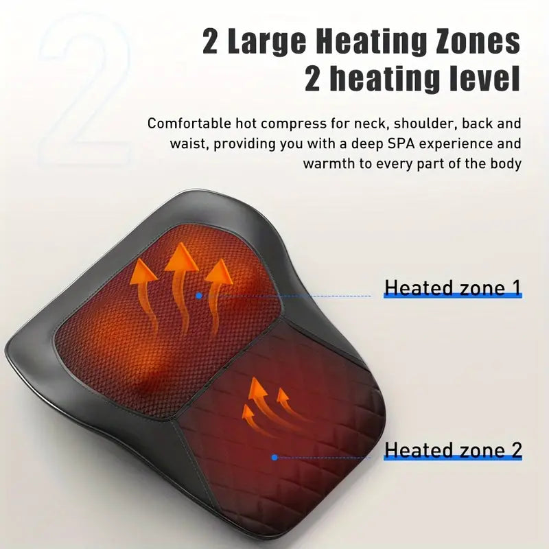 Cordless 3D Massage Pillow with Heat - Black