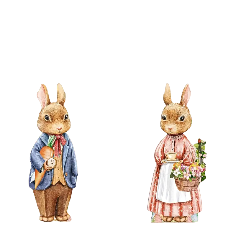 Easter Yard Signs Duo with Stakes - Whimsical 89.92cm Large Bunny Lawn Decorations (2pcs)