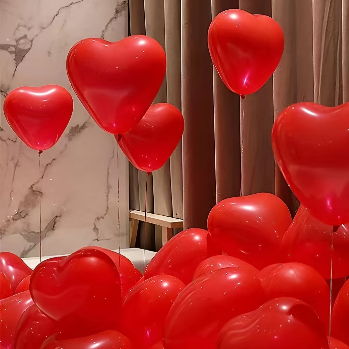 Set of 20 Red Heart Balloons 25cm