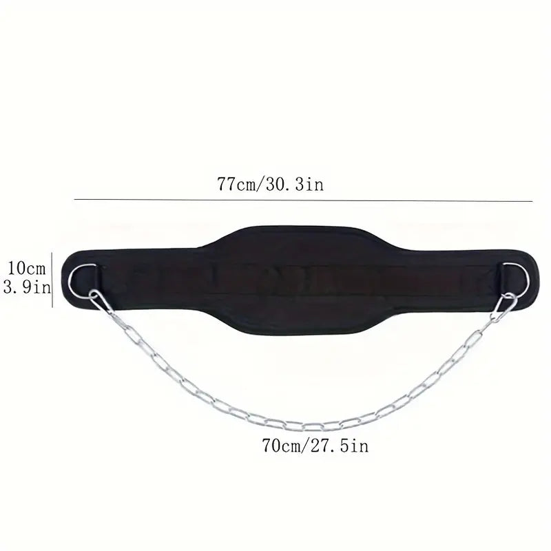 1pc Fitness Weighted Belt with Chain - Black