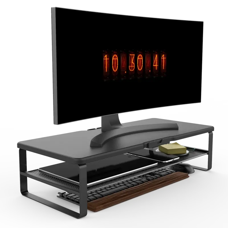 Organized Elevation: Dual-Level Monitor Stand with Drawer