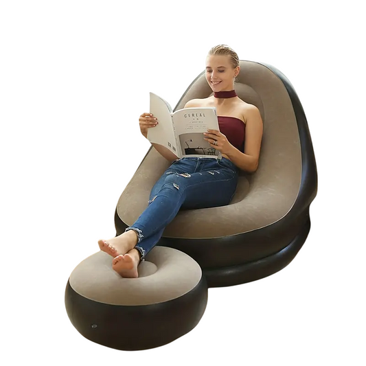 Lazy Inflatable Sofa Bed with Ottoman