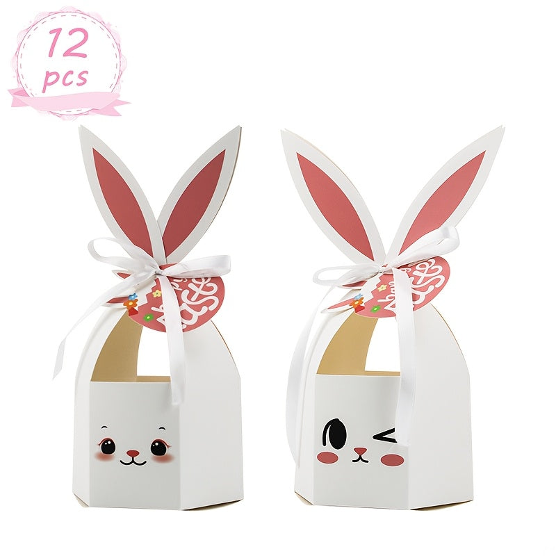 12pcs Easter Bunny Ear Gift Boxes, Spring Party Favors