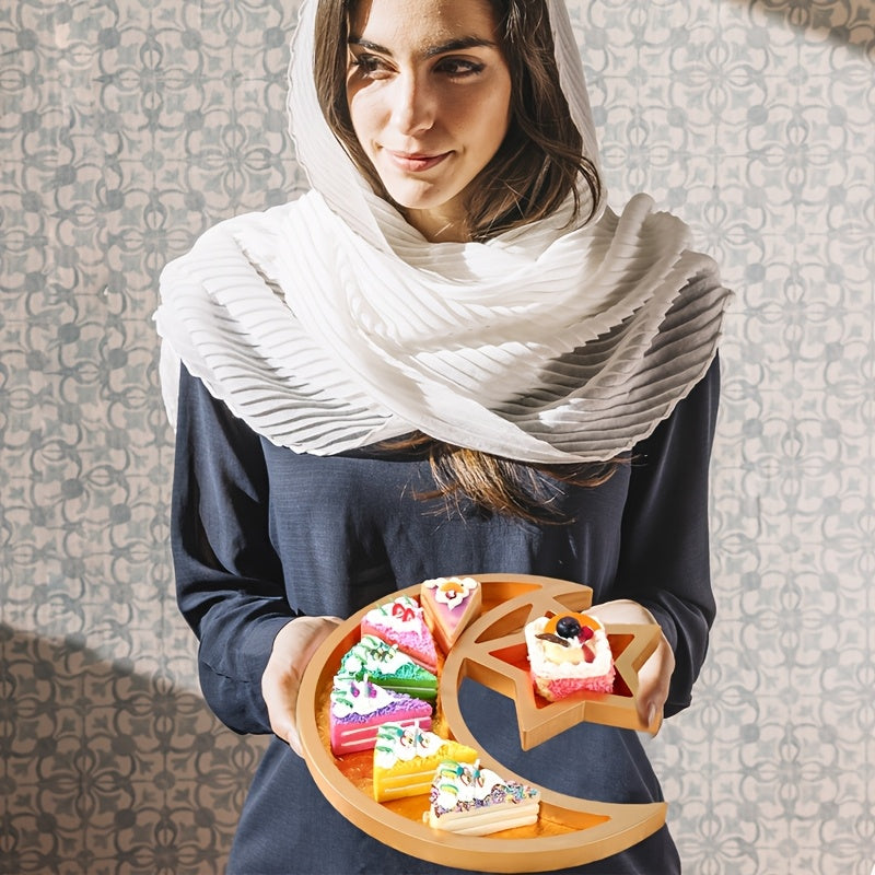 Gold Eid Mubarak Wooden Dessert Tray