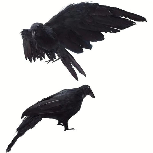 The Midnight Raven: Realistic Halloween Feathered Crow