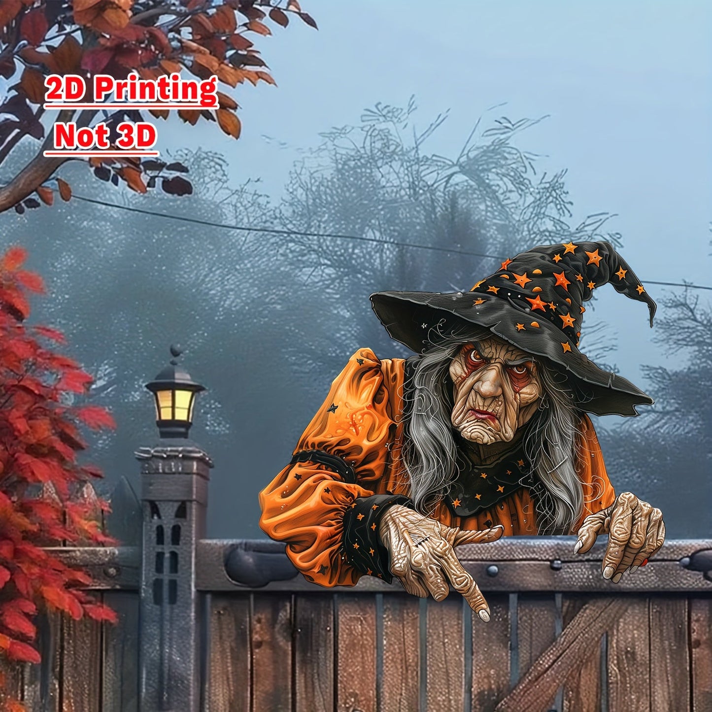 Halloween Witch Fence Decoration