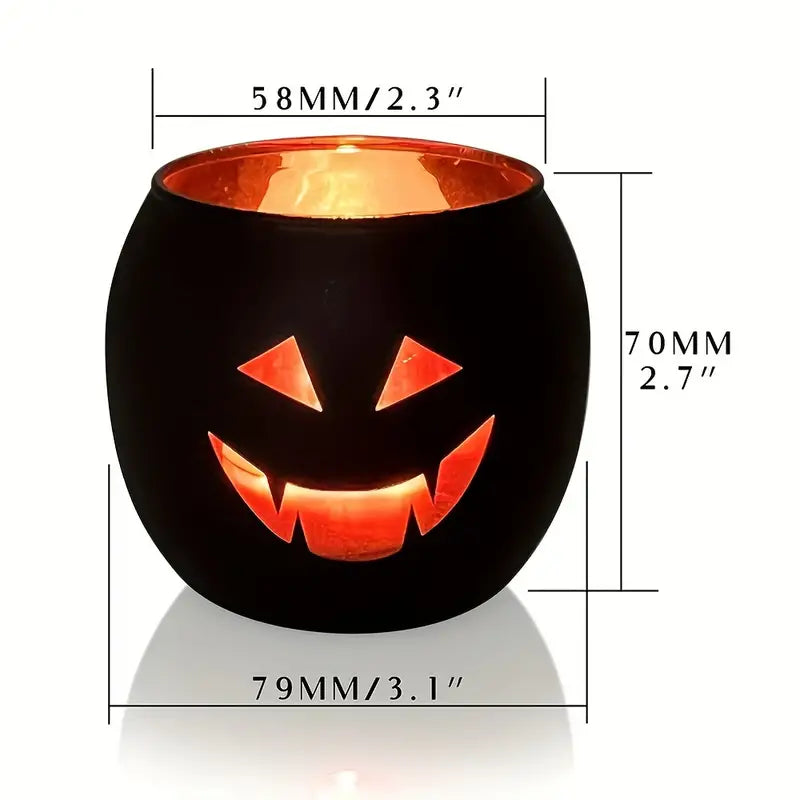 6-Piece Table Centerpiece Set – Black & Gold Glass Candle Holders