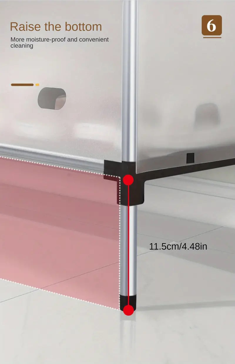 Say goodbye to dusty shoes with this convenient dustproof storage shelf