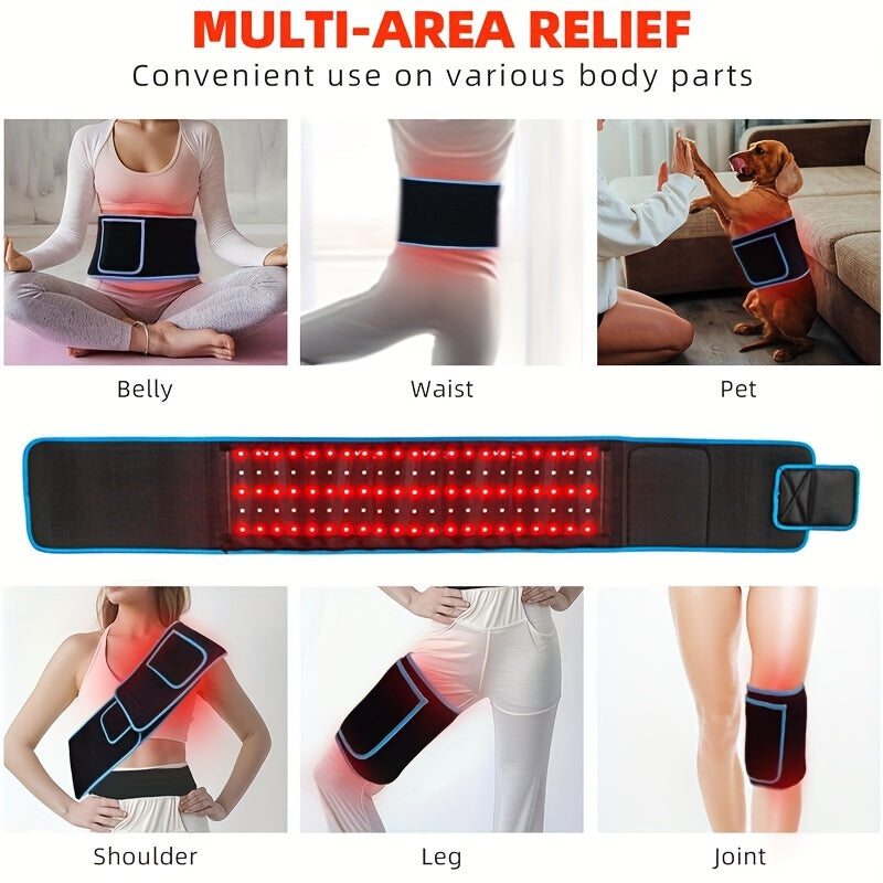 660nm Red & 850nm Near Infrared Light Therapy Heated Wrist Belt(Black)