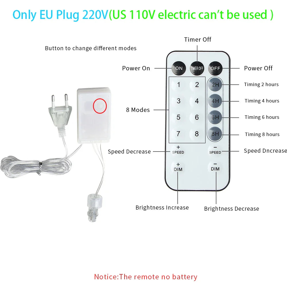 LED String Lights Christmas Curtain Fairy Garland