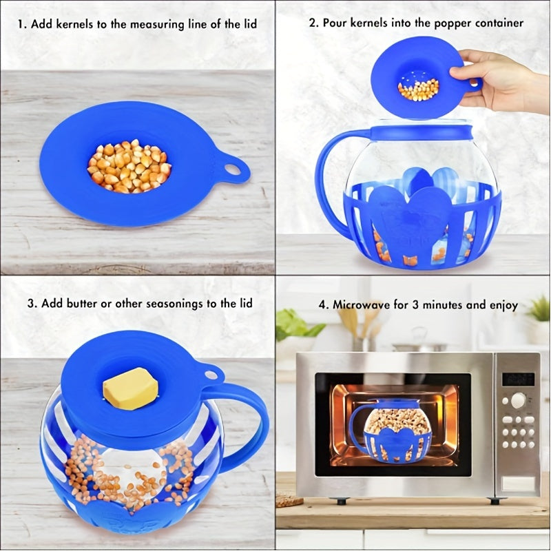 Microwave Popcorn Maker Glass Quart