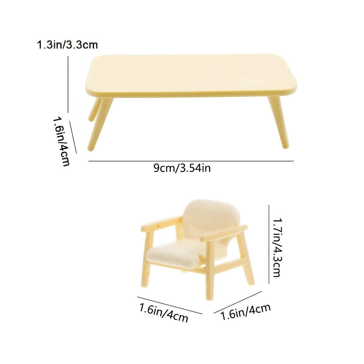Mini Table and Chair Set for Miniature Décor (3 pcs)