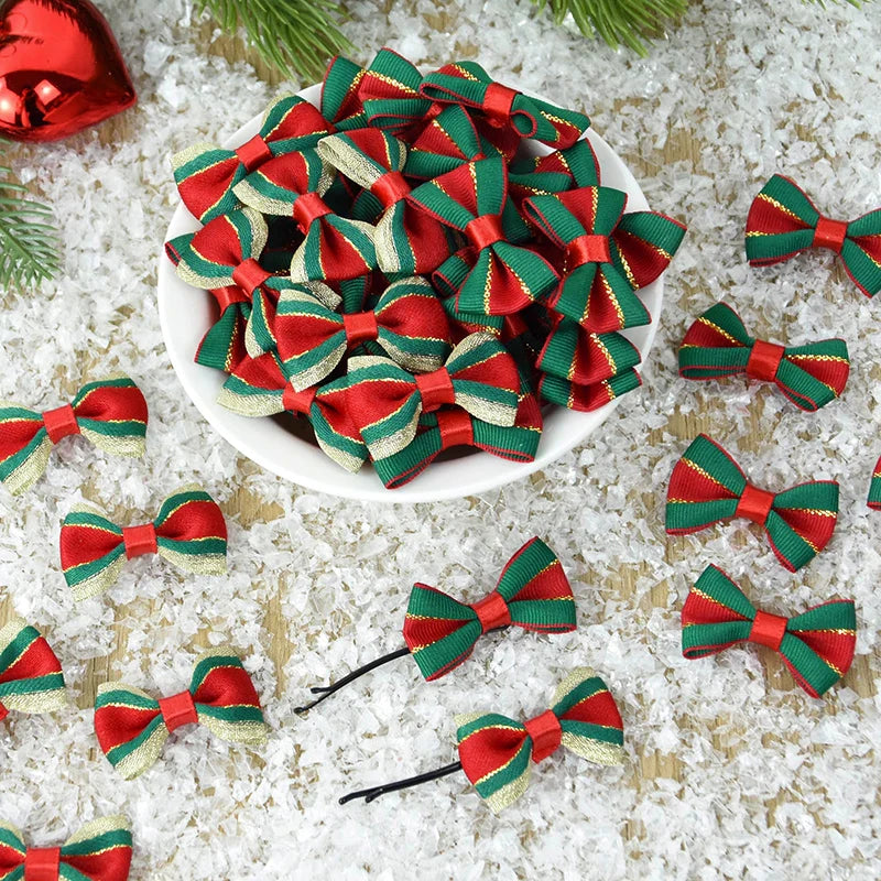 Handmade Christmas Satin Ribbon Bows