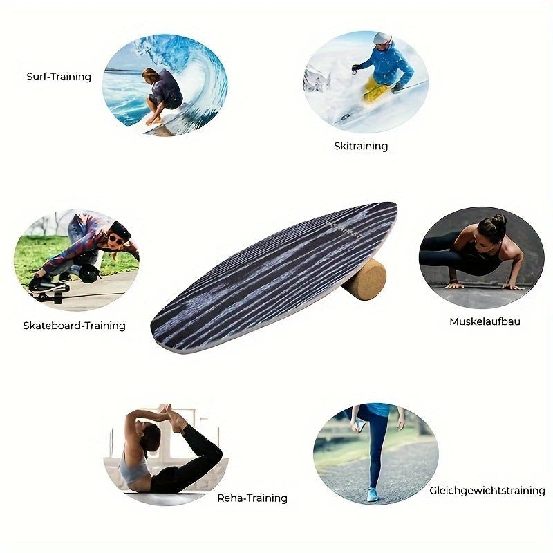 Wooden Balance Board Core Trainer for Home Fitness